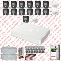 Hikvision 13 Kameralı Colorvu Hibrit Güvenlik Kamerası